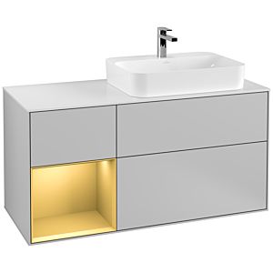 Villeroy and Boch Finion Villeroy and Boch Finion F391HFGJ 120cm, cover plate white matt, shelf left gold matt, light gray matt