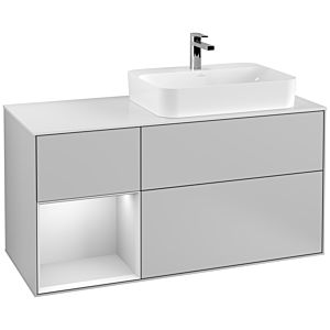 Villeroy and Boch Finion Villeroy and Boch Finion F391MTGJ 120cm, cover plate white matt, shelf left white matt lacquer, light gray matt