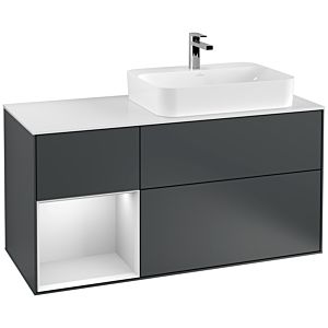 Villeroy and Boch Finion Villeroy and Boch Finion F391MTHG 120cm, cover plate white matt, shelf left white matt lacquer, Midnight Blue Matt Lacquer