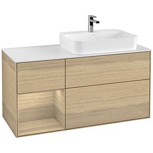 Villeroy and Boch Finion Villeroy and Boch Finion F391PCPC 120cm, cover plate matt white, shelf on the left Oak Veneer , Oak Veneer