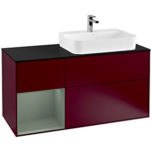 Villeroy and Boch Finion Villeroy and Boch Finion F392GMHB 120cm, cover plate black matt, shelf left Olive Matt Lacquer , Peony Matt