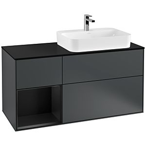 Villeroy and Boch Finion Villeroy and Boch Finion F392PDHG 120cm, cover plate black matt, shelf left black matt lacquer, Midnight Blue Matt Lacquer