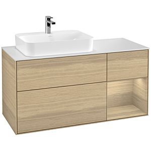 Villeroy and Boch Finion Villeroy and Boch Finion F401PCPC 120cm, cover plate matt white, shelf on the right Oak Veneer , Oak Veneer