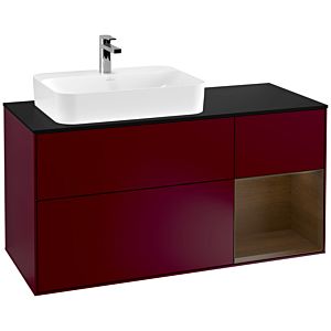 Villeroy and Boch Finion Villeroy and Boch Finion F402GNHB 120cm, cover plate black matt, shelf right Walnut veneer, Peony Matt
