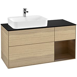 Villeroy and Boch Finion Villeroy and Boch Finion F402GNPC 120cm, cover plate black matt, shelf right Walnut veneer, Oak Veneer