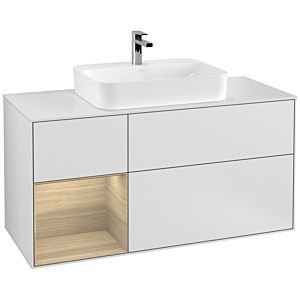 Villeroy and Boch Finion Villeroy and Boch Finion F411PCMT 120cm, cover plate white matt, shelf left Oak Veneer , white matt lacquer