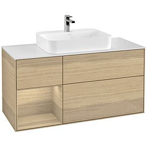 Villeroy and Boch Finion Villeroy and Boch Finion F411PCPC 120cm, cover plate matt white, shelf on the left Oak Veneer , Oak Veneer