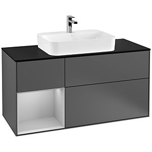 Villeroy and Boch Finion Villeroy and Boch Finion F412GJGK 120cm, cover plate black matt, shelf left light gray matt, anthracite matt