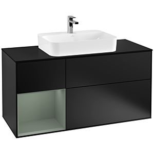 Villeroy and Boch Finion Villeroy and Boch Finion F412GMPD 120cm, cover plate black matt, shelf left Olive Matt Lacquer , black matt lacquer