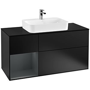 Villeroy and Boch Finion Villeroy and Boch Finion F412HGPD 120cm, cover plate black matt, shelf left Midnight Blue Matt Lacquer , black matt lacquer