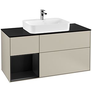 Villeroy and Boch Finion Villeroy and Boch Finion F412PDHH 120cm, cover plate black matt, shelf left black matt lacquer, Sand Matt Lacquer