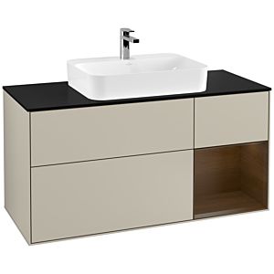 Villeroy and Boch Finion Villeroy and Boch Finion F422GNHH 120cm, cover plate black matt, shelf right Sand Matt Lacquer veneer, Sand Matt Lacquer