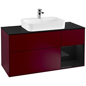Villeroy and Boch Finion Villeroy and Boch Finion F422PHHB 120cm, cover plate black matt, shelf on the right Glossy Black Lacquer , Peony Matt