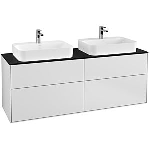 Villeroy et Boch Finion Villeroy et Boch F43200MT 160x60,3cm, plaque de finition noir mat, laqué blanc mat