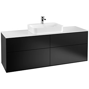 Villeroy et Boch Finion Villeroy et Boch F44100PD 160x60.3cm, plaque de finition blanc mat, laqué noir mat