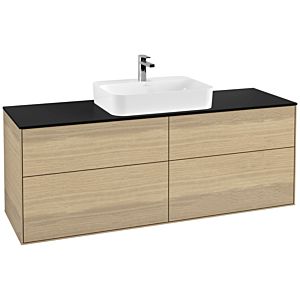 Villeroy und Boch Finion Waschtischunterschrank F44200PC 160x60,3cm, Abdeckplatte black matt, Oak Veneer