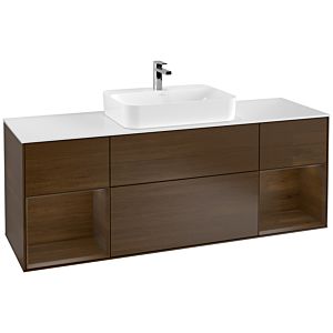 Villeroy and Boch Finion Villeroy and Boch Finion F451GNGN 160x60.3cm, cover plate matt white, shelves Walnut veneer, Walnut veneer