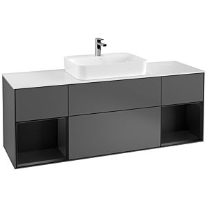 Villeroy and Boch Finion Villeroy and Boch Finion F451PDGK 160x60.3cm, cover plate matt white, shelves matt black lacquer, matt anthracite