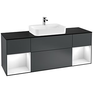 Villeroy and Boch Finion Villeroy and Boch Finion F452GFHG 160x60.3cm, cover plate black matt, shelves Glossy white lacquer, Midnight Blue Matt Lacquer