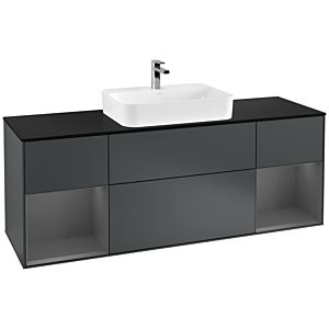 Villeroy and Boch Finion Villeroy and Boch Finion F452GKHG 160x60.3cm, cover plate black matt, shelves Anthracite matt lacquer, Midnight Blue Matt Lacquer