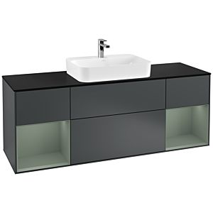 Villeroy and Boch Finion Villeroy and Boch Finion F452GMHG 160x60.3cm, cover plate black matt, shelves olive matt lacquer, Midnight Blue Matt Lacquer
