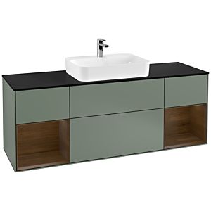 Villeroy and Boch Finion Villeroy and Boch Finion F452GNGM 160x60.3cm, cover plate black matt, shelves Walnut veneer, Olive Matt Lacquer
