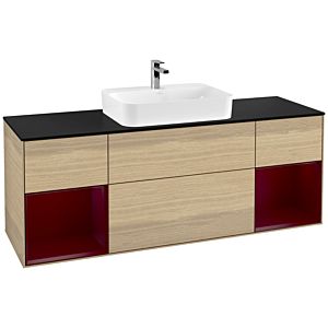 Villeroy and Boch Finion Villeroy and Boch Finion F452HBPC 160x60.3cm, cover plate matt black, shelves Peony matt lacquer, Oak Veneer