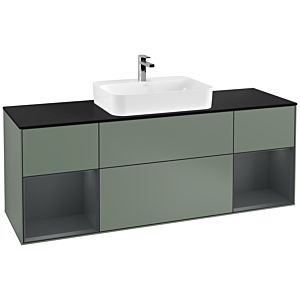 Villeroy and Boch Finion Villeroy and Boch Finion F452HGGM 160x60.3cm, cover plate black matt, shelves Midnight matt lacquer, Olive Matt Lacquer