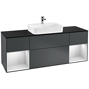Villeroy and Boch Finion Villeroy and Boch Finion F452MTHG 160x60.3cm, cover plate matt black, shelves matt white lacquer, Midnight Blue Matt Lacquer