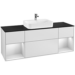 Villeroy and Boch Finion Villeroy and Boch Finion F452MTMT 160x60.3cm, cover plate black matt, shelves white matt lacquer, white matt lacquer
