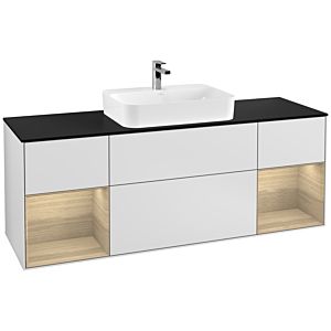 Villeroy and Boch Finion Villeroy and Boch Finion F452PCMT 160x60.3cm, cover plate black matt, shelves Oak Veneer , white matt lacquer