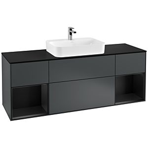 Villeroy and Boch Finion Villeroy and Boch Finion F452PDHG 160x60.3cm, black matt cover plate, black matt lacquer shelves, Midnight Blue Matt Lacquer