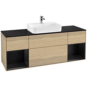 Villeroy and Boch Finion Villeroy and Boch Finion F452PDPC 160x60.3cm, cover plate black matt, shelves black matt lacquer, Oak Veneer