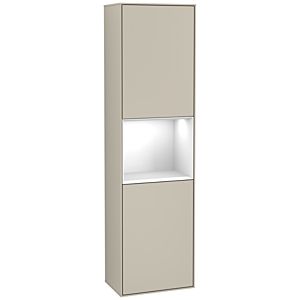 Villeroy und Boch Finion Hochschrank F460GFHH 41,8x151,6x27cm, links, Regal Glossy White Lacquer, Sand Matt Lacquer