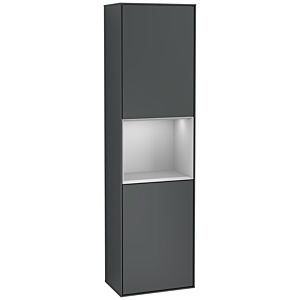 Villeroy und Boch Finion Hochschrank F460GJHG 41,8x151,6x27cm, links, Regal Grey Matt Lacquer, Midnight Blue Matt Lacquer