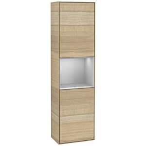 Villeroy und Boch Finion Hochschrank F460GJPC 41,8x151,6x27cm, links, Regal Grey Matt Lacquer, Oak Veneer