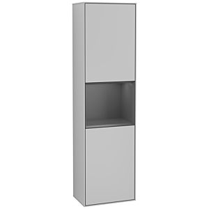 Villeroy und Boch Finion Hochschrank F460GKGJ 41,8x151,6x27cm, links, Regal Anthracite Matt Lacquer, Light grey matt
