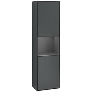 Villeroy und Boch Finion Hochschrank F460GKHG 41,8x151,6x27cm, links, Regal Anthracite Matt Lacquer, Midnight Blue Matt Lacquer