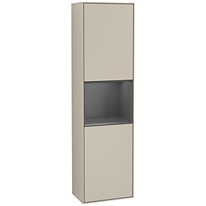 Villeroy und Boch Finion Hochschrank F460GKHH 41,8x151,6x27cm, links, Regal Anthracite Matt Lacquer, Sand Matt Lacquer