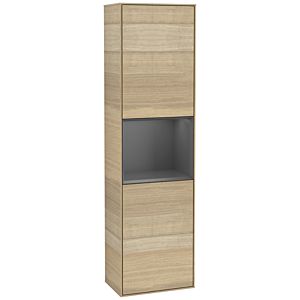 Villeroy und Boch Finion Hochschrank F460GKPC 41,8x151,6x27cm, links, Regal Anthracite Matt Lacquer, Oak Veneer