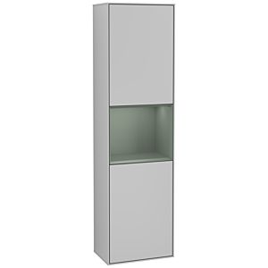 Villeroy und Boch Finion Hochschrank F460GMGJ 41,8x151,6x27cm, links, Regal Olive Matt Lacquer, Light grey matt