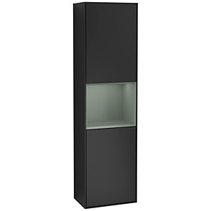 Villeroy und Boch Finion Hochschrank F460GMPD 41,8x151,6x27cm, links, Regal Olive Matt Lacquer, Black matt lacquer