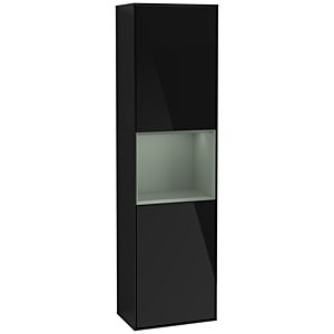 Villeroy und Boch Finion Hochschrank F460GMPH 41,8x151,6x27cm, links, Regal Olive Matt Lacquer, Glossy Black Lacquer