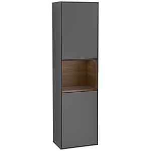 Villeroy et Boch armoire Finion F460GNGK 41.8x151.6x27cm, gauche, étagère placage noyer, anthracite mat