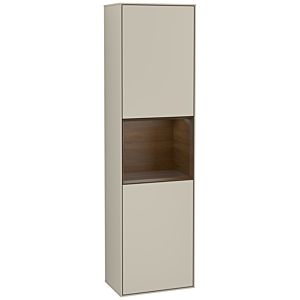 Villeroy und Boch Finion Hochschrank F460GNHH 41,8x151,6x27cm, links, Regal Walnut Veneer, Sand Matt Lacquer