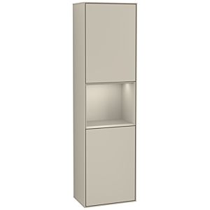 Villeroy und Boch Finion Hochschrank F460HHHH 41,8x151,6x27cm, links, Regal Sand Matt Lacquer, Sand Matt Lacquer