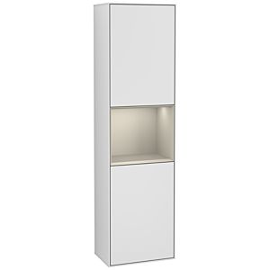 Villeroy und Boch Finion Hochschrank F460HHMT 41,8x151,6x27cm, links, Regal Sand Matt Lacquer, White matt lacquer