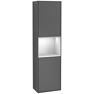 Villeroy et Boch armoire Finion F460MTGK 41.8x151.6x27cm, gauche, étagère laqué blanc mat, anthracite mat