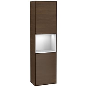 Villeroy and Boch Finion cabinet F460MTGN 41.8x151.6x27cm, left, shelf white matt lacquer, walnut veneer