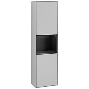Villeroy und Boch Finion Hochschrank F460PDGJ 41,8x151,6x27cm, links, Regal Black matt lacquer, Light grey matt